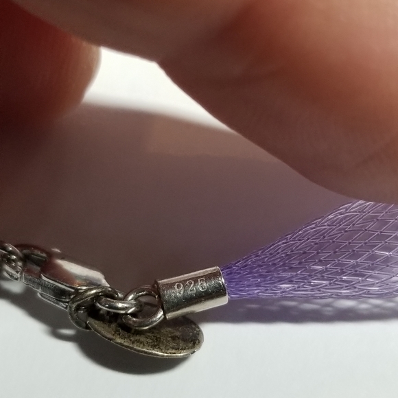 Relisted-Sajen mesh necklace Sterling Silver woven tube lavender purple - Picture 9 of 13